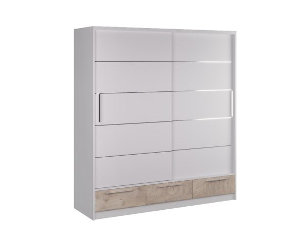 Garderober-Lara-200 Premium-hrast-belo